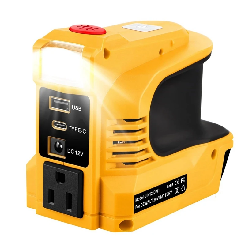 180W Power Inverter For Dewalt Inverter Converter For Dewalt DC 20V To 110V~120V Battery Powered Outlet US-Plug