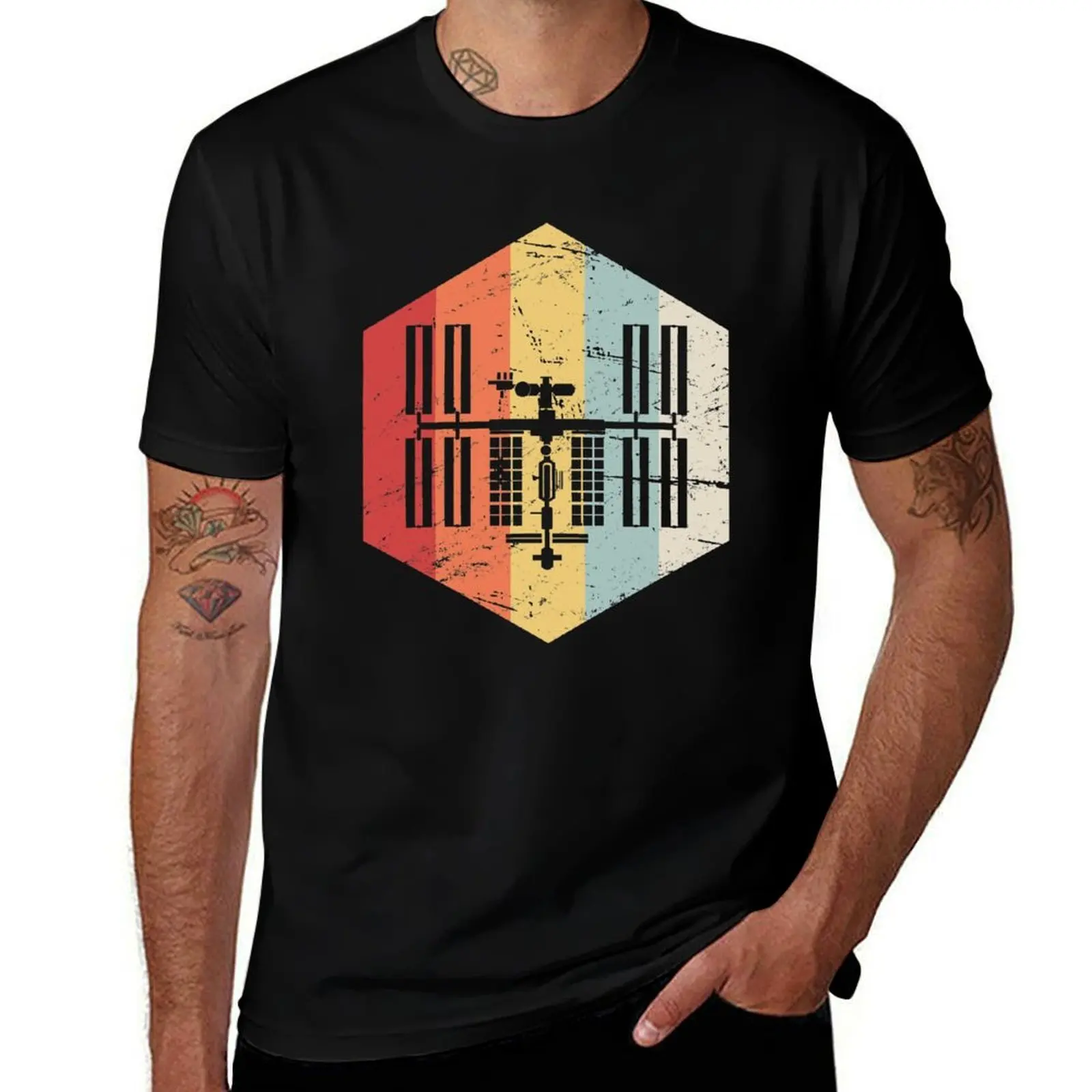 Retro ISS International Space Station Icon T-Shirt Holiday Party Tee Shirt T-Shirt