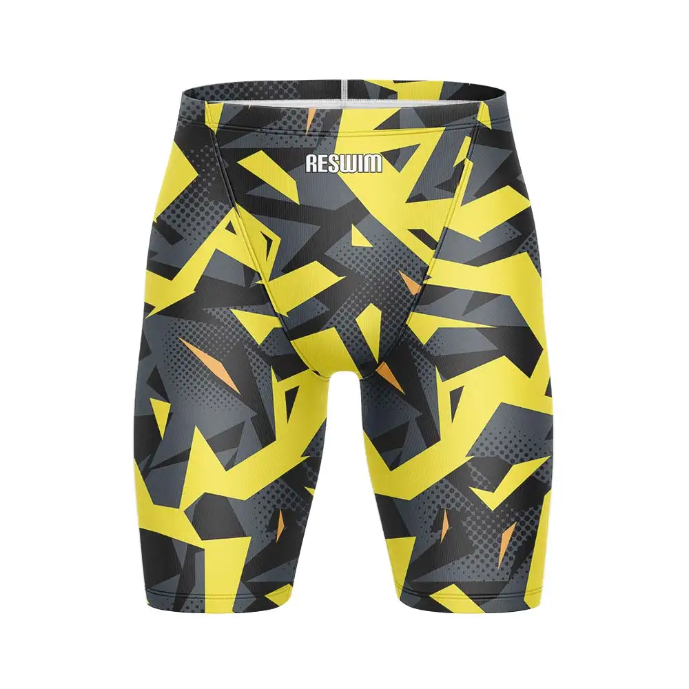 Bañador de natación para hombre, bañador de carreras Jammer, pantalones cortos de entrenamiento atlético, traje de baño estampado, mallas de playa, corto de verano