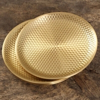 Tibetan Copper Fruit Altars Plate ，Engraving Ball Bead Brass Dish ,Tantra Buddhism Handicraft Tray Desktop Home Gift Decorative