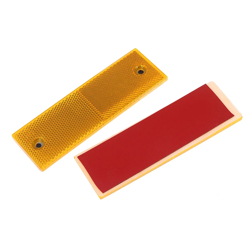 2 PCS Red/White/Orange Truck Motorcycle Adhesive Rectangle Plastic Reflector Reflective Warning Plate Stickers Safety Sign