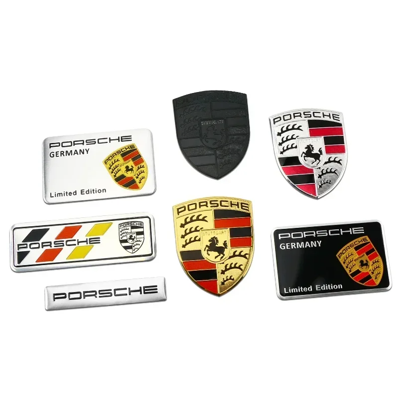 Autocollant d'insigne de voiture en aluminium 3D, décoration de coffre de carrosserie, accessoires de modification de décalcomanie, broderie pour Porsche Macan, Panamera, enne Cayman, 911