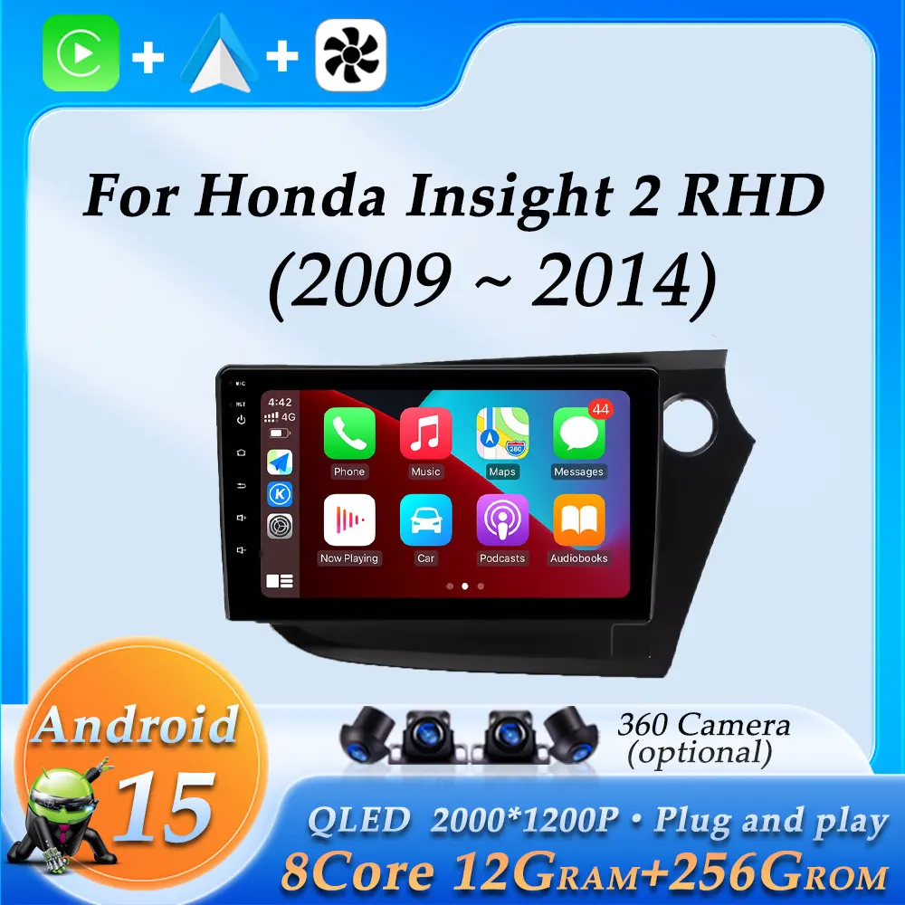 

Car Radio Audio Multimedia Video Player for Honda Insight 2 RHD 2009 - 2014 Wireless CarPlay GPS Navi DSP Stereo Split Screen BT