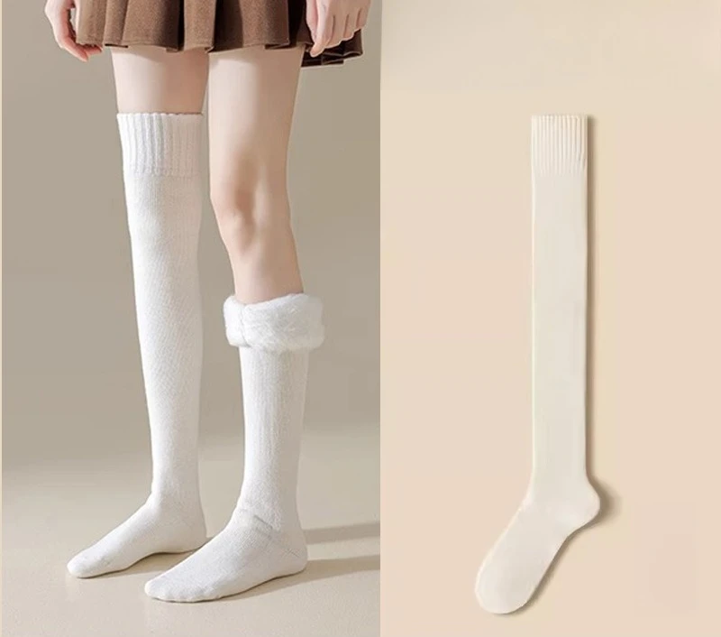 Calzini da donna autunno spugna invernale velluto addensato caldo ginocchio lungo tubo ginocchiere calze autoreggenti calze autoreggenti