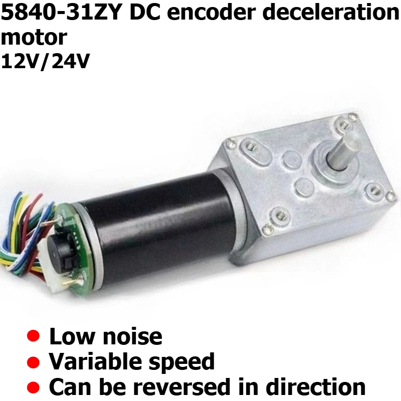 5840-31ZY Turbine Worm Encoder Deceleration Motor Automatic Clothes Drying Rack Motor Metal Gear Forward and Reverse Rotation