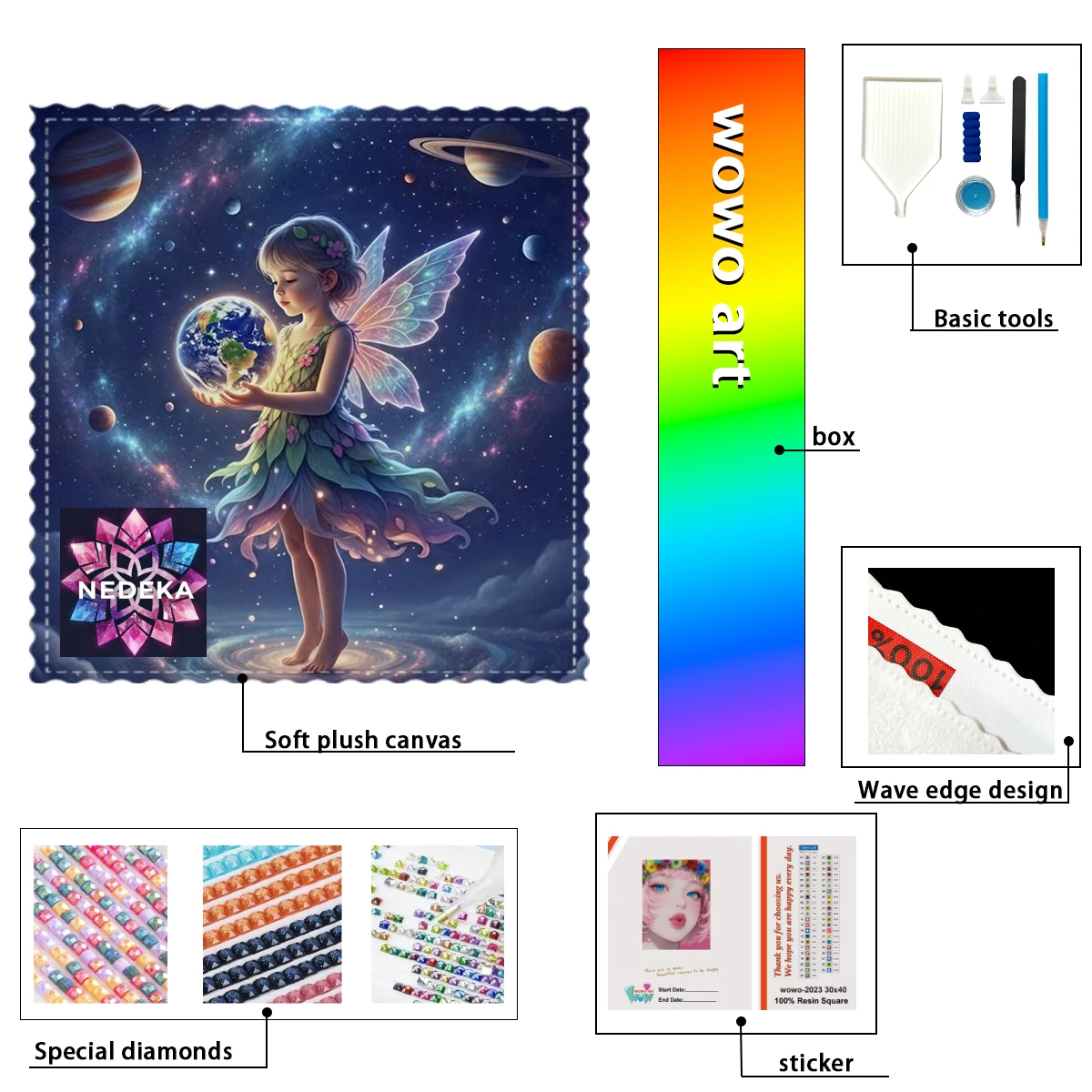 

【NEDEKA_ Diamond Art】Little Angel of the universe Crystal AB Rhinestone FD Rhinestone Perfect Resin Diamond