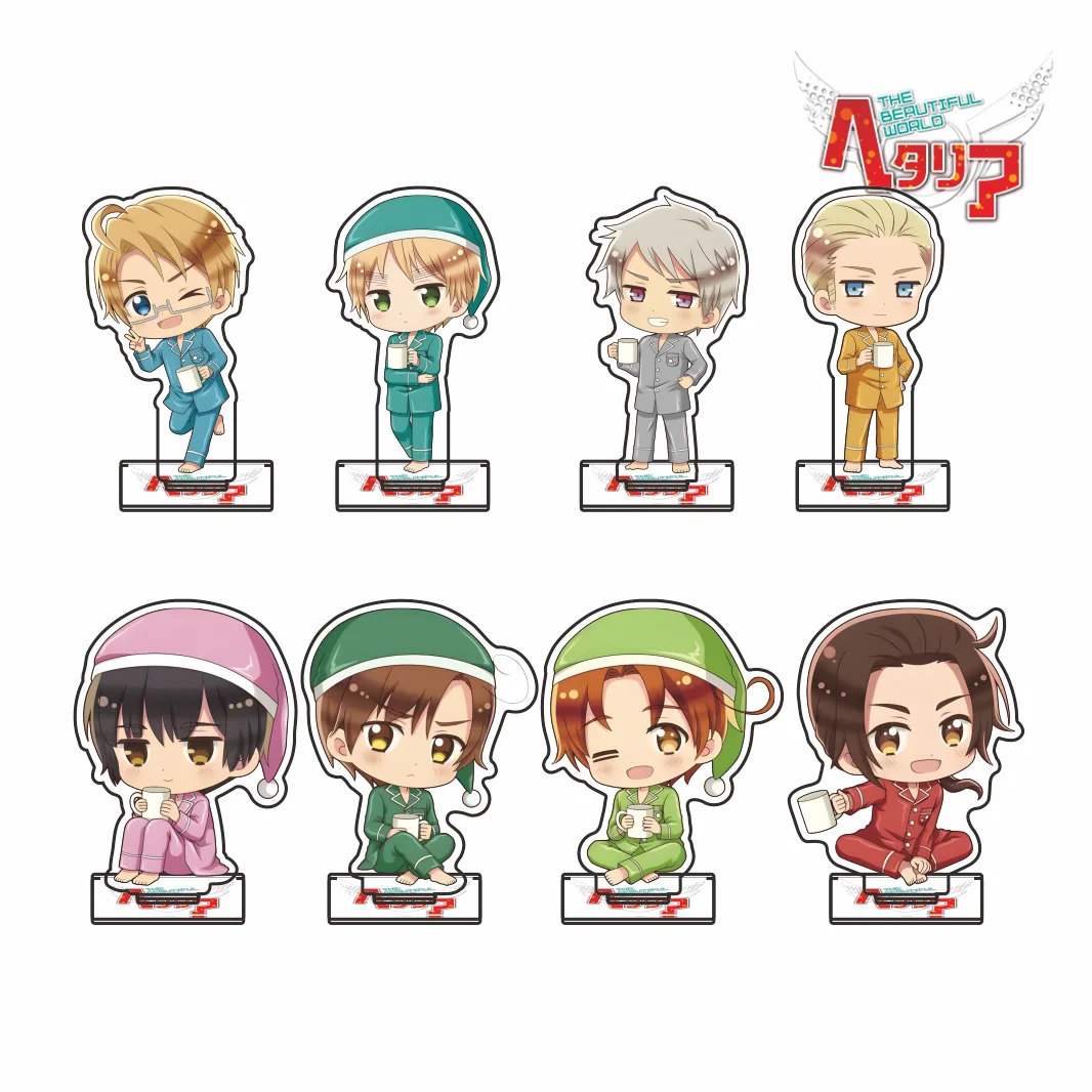 Hetalia The Beautiful World Series 2026 New Arrival Acrylic Stand Q‑Version Pajama Character Desktop Decor Collectible Keychain