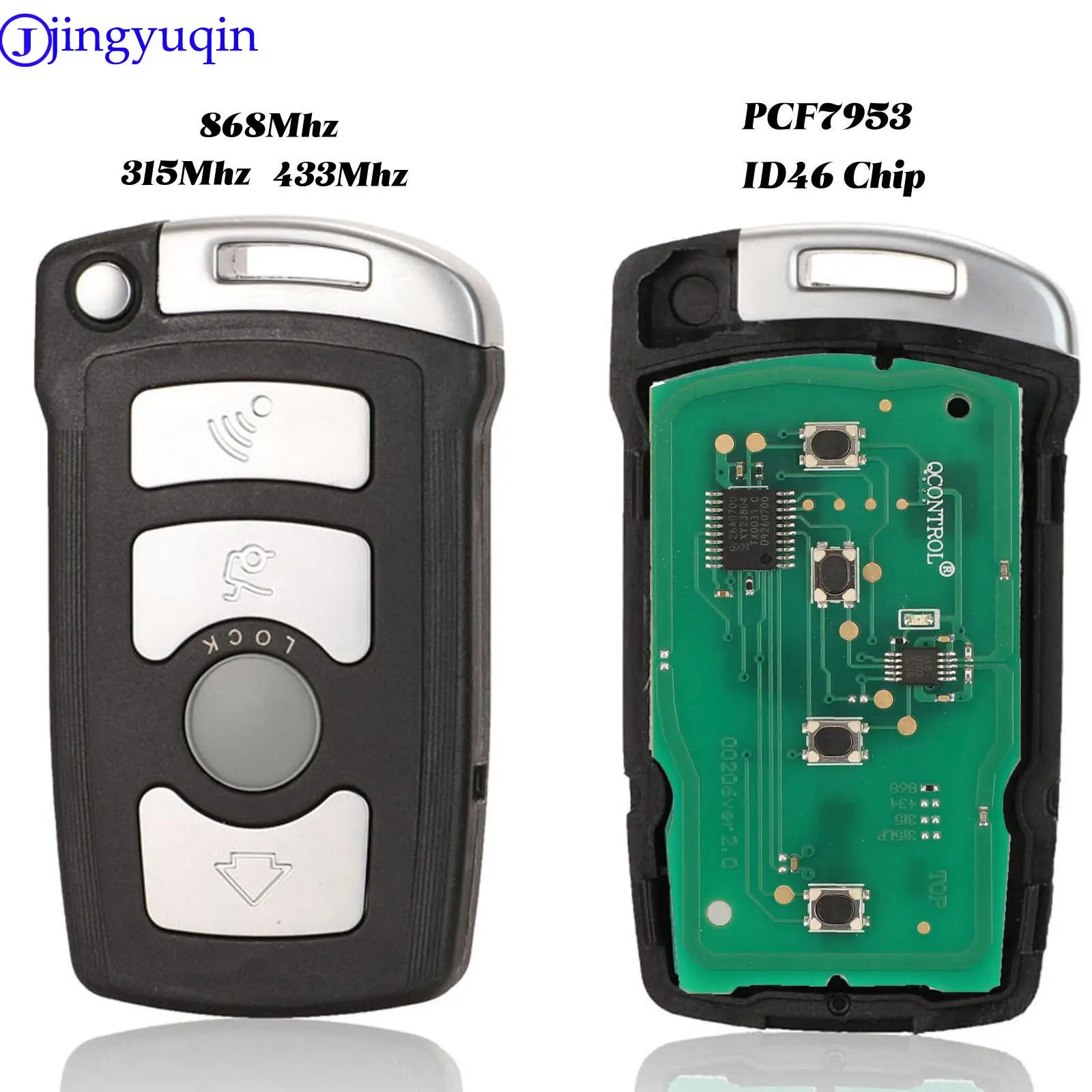 Jingyuqin 4 Buttons Remote key Fob 315/315LP/433Mhz /868Mhz for BMW 7 SERIES E65 E66 with CHIP ID46 7953 CAS1 System HU92 UNCUT