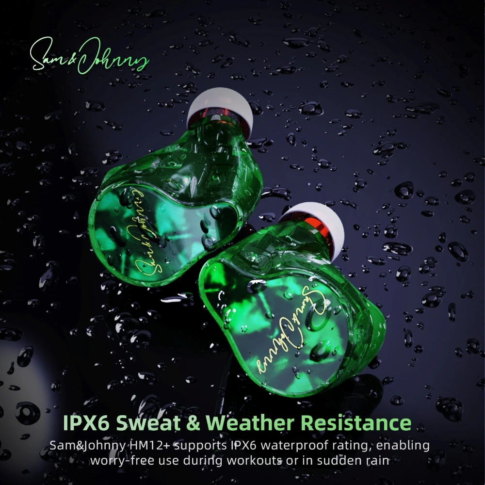 سماعة أذن Sam&Johnny HM12+ TWS 1DD+1BA+1 محرك مستو سيراميك هجين بلوتوث 5.2 كوالكوم QCC3040 سماعة أذن لاسلكية داخل الأذن