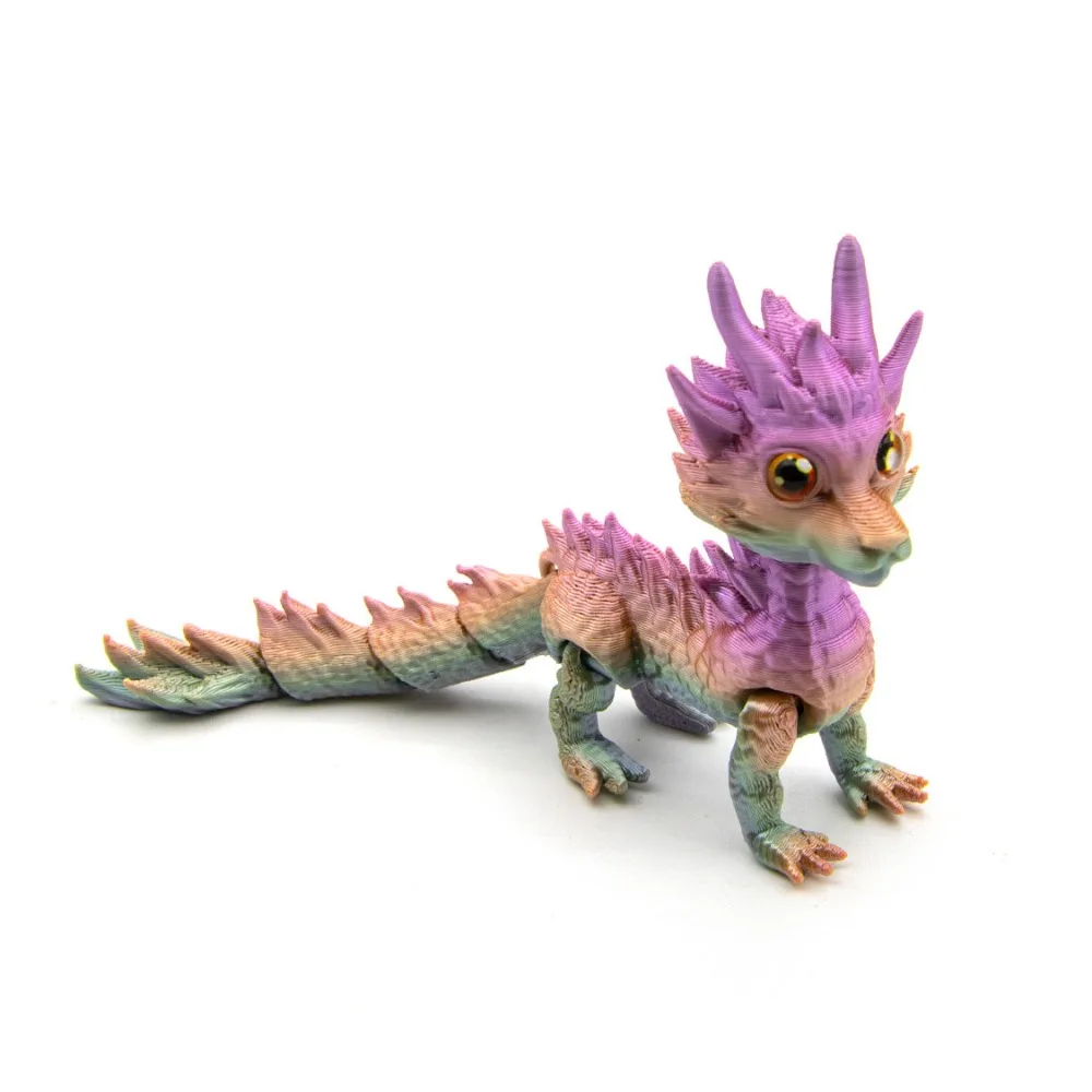 

Long Haired 3D Printed Dragon Home Office Movable Joint Dragon Model Toy Crafts Toy Multi-color Dragon Action Figure