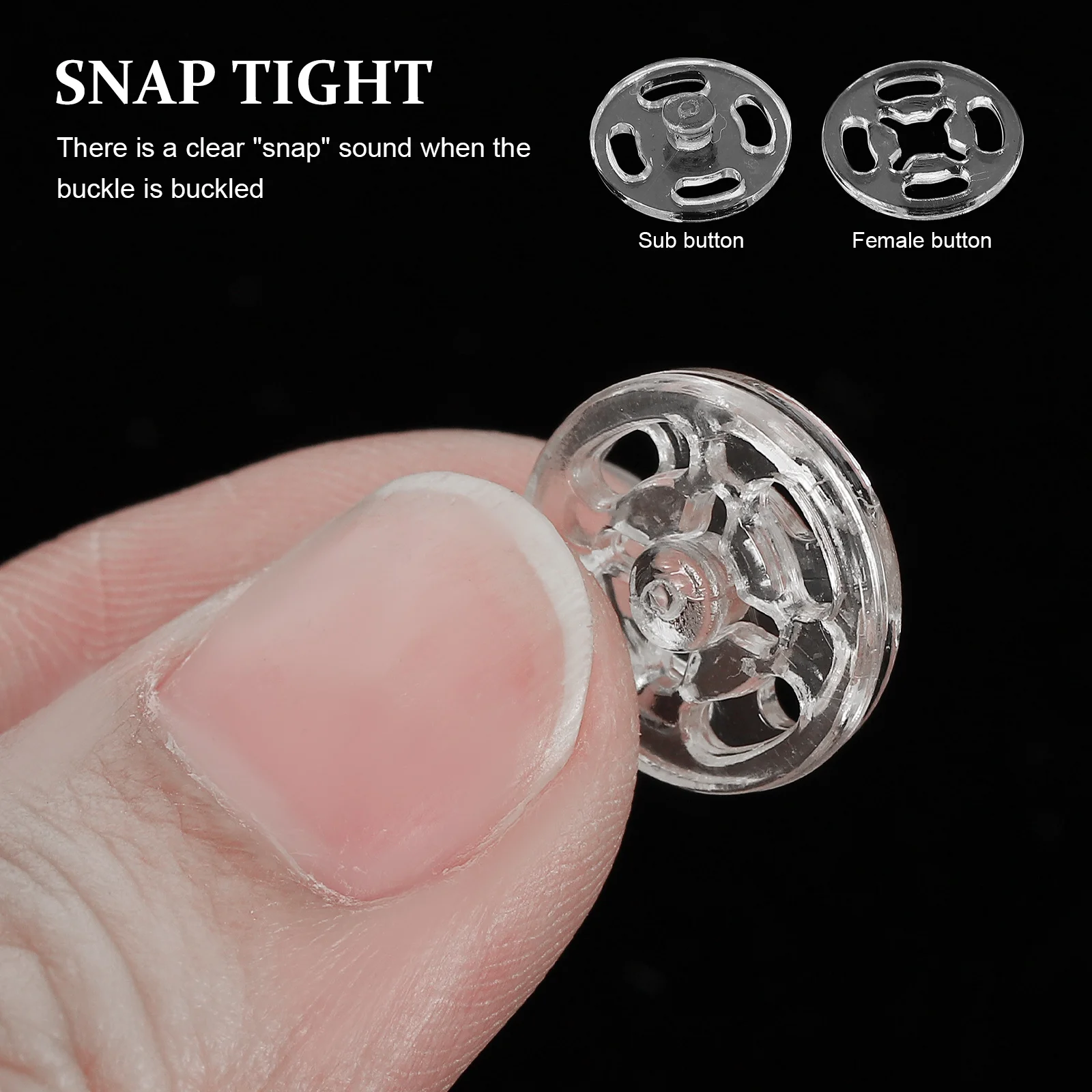 

100Sets Durable Plastic Snap Buttons Round Shape Classic Colors for Sewing DIY Clothes Hats Coats Jeans Accessories