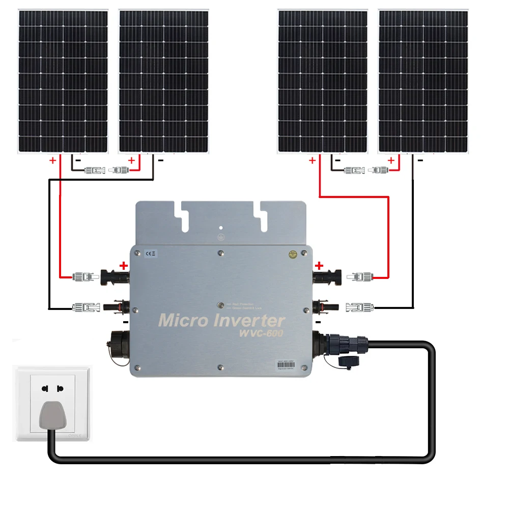 800w Glass Solar Panel Photovoltaic Panel Solar System Balcony Home for Socket 220v 230v Micro Inverter On Grid Solar PV System