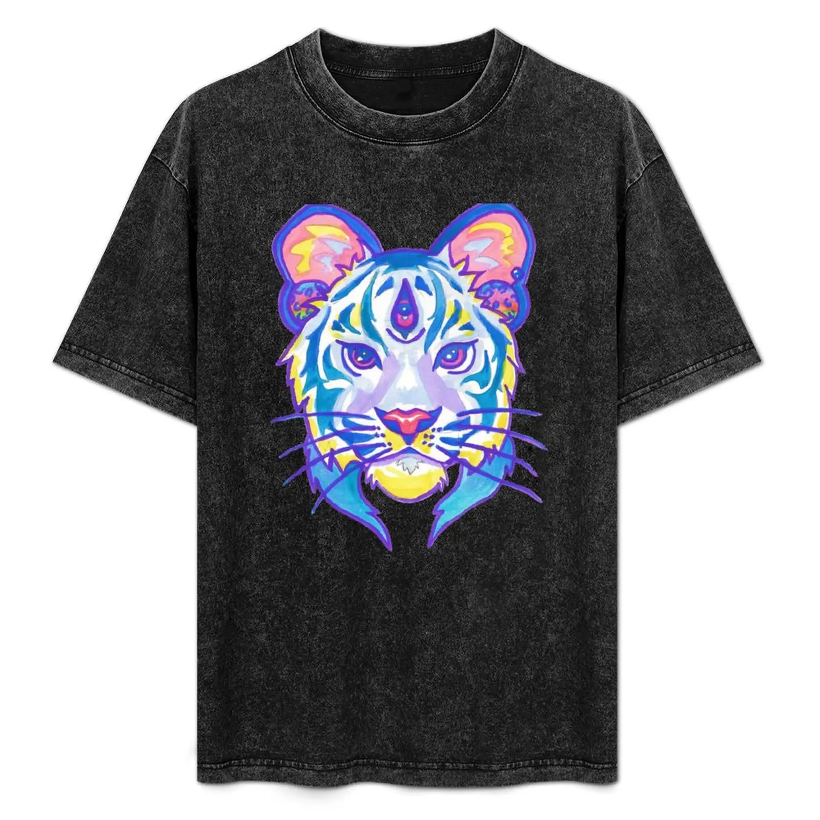 Clairvoyant Pastel Tiger T-Shirt cotton graphic tees anime figures sweat shirts, men