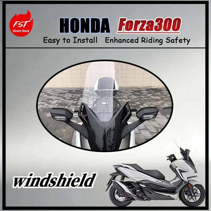 For Honda Forza 300 NSS350 PC Material Windshield Height Extended Easy Clean Anti-Fingerprint Practical Upgrade for Motorcycle