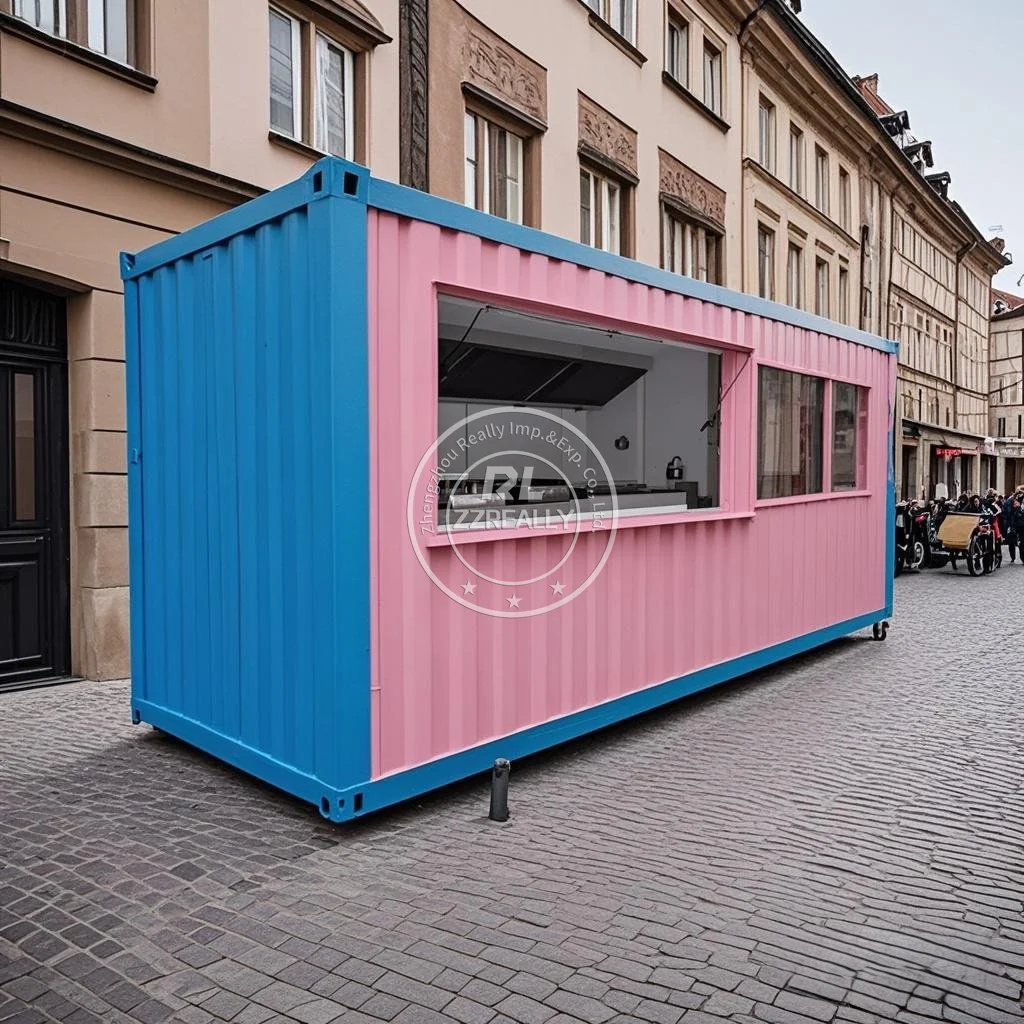 Kedai Kopi Kontainer Prefab 20FT Harga Rendah Custom Made Kontainer Mewah Restoran dan Bar Standar USA