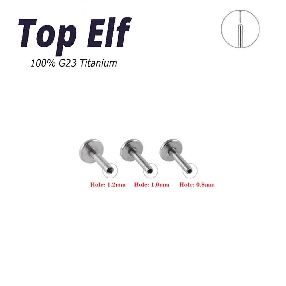 G23 Titanium 10/50/100PCS Piercing Threadeless Earrings Bar 16G Top Component For Nose Piercing Tragus Helix Fine Jewelry
