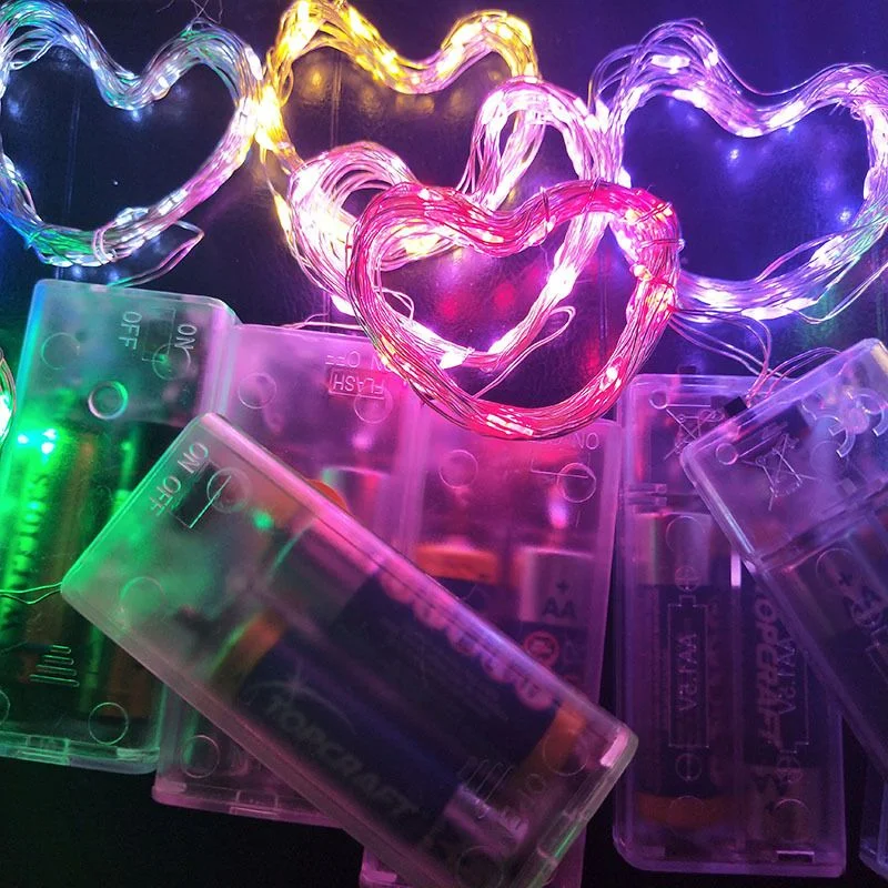 Battery Box 10/5/2/1M LED Silver Wire String Lights Fairy Garland Light for Christmas Wedding Party Home Holiday Room Decoration
