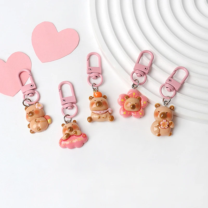 Cartoon Pink Color Capibara Capybara Keychain Pendant Backpack Hangings Decoration Accessries Gift