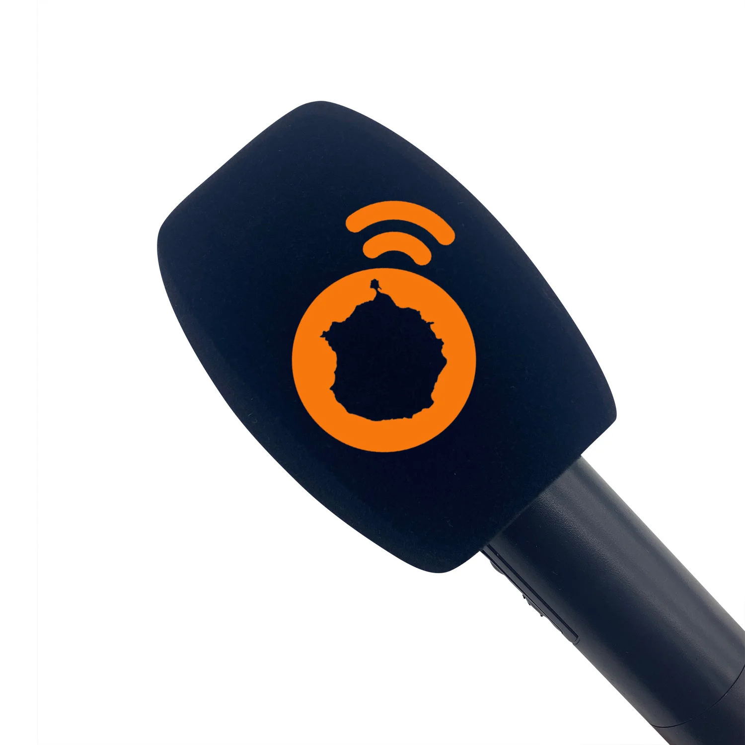 Customized Logo Flocking Square Foam TV Stations Reporters Interview Mic Sponge Windscreen for Handheld Interview Microphones