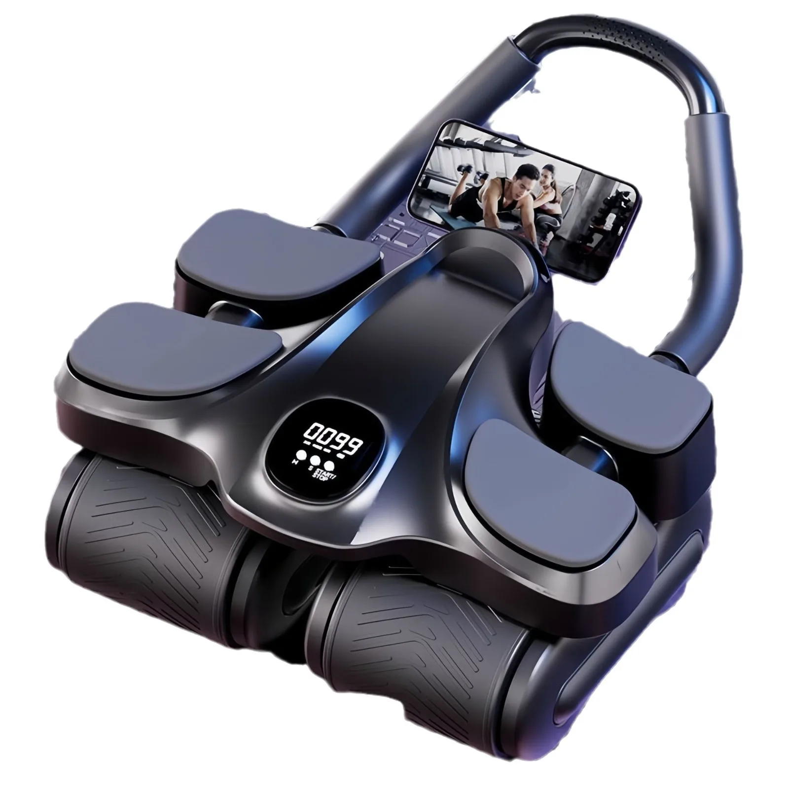 Durable Four-Wheel Abdominal Roller Automatic Rebound Eco-Friendly Anti-Slip Home-Use Muscle Training Machine Slimming Belly