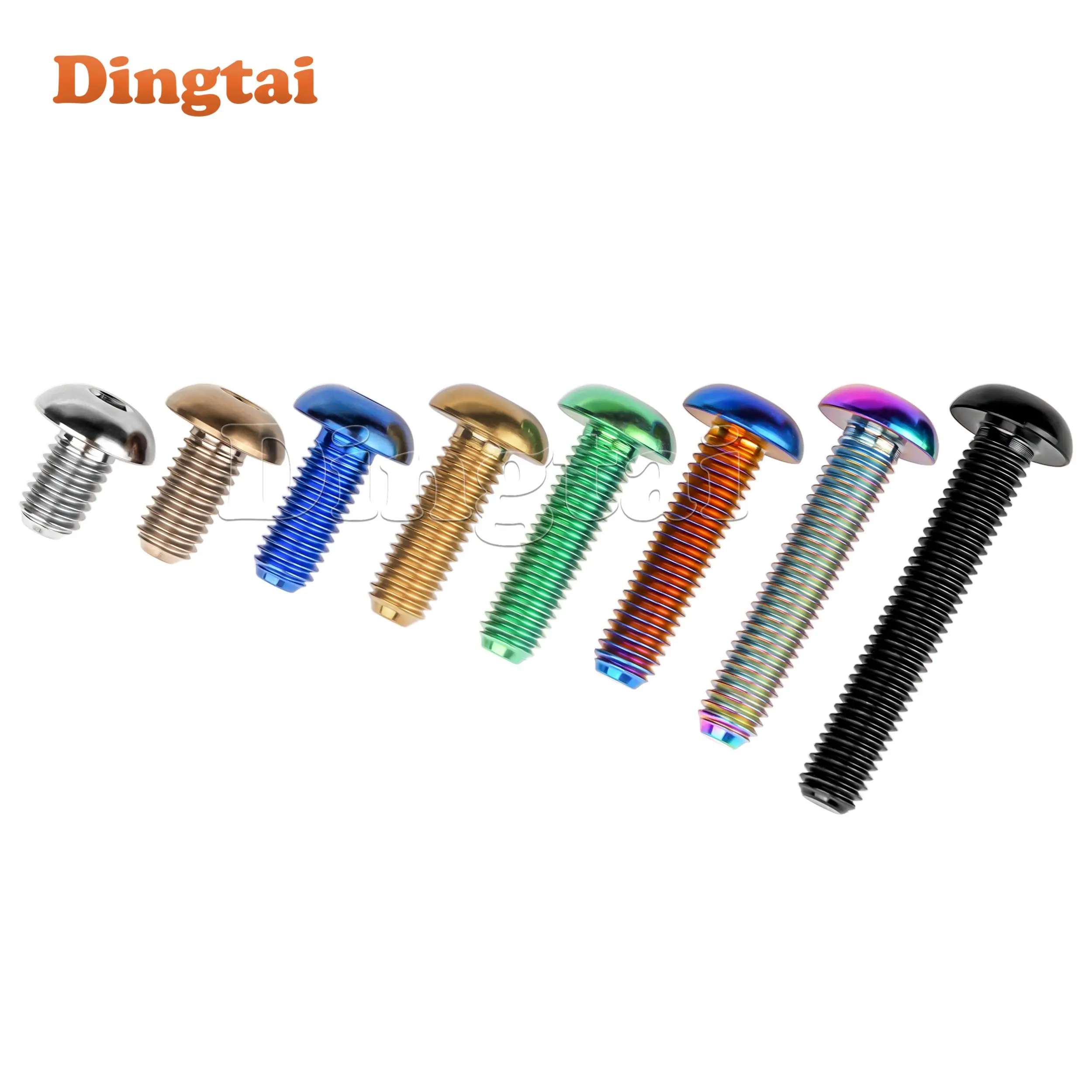 Dingtai Titanium Bolt 10PCS M5/M6x8 10 12 15 16 18 20 25 30 มม.ปุ่ม Hex Allen หัวสกรูสําหรับรถจักรยานยนต์รถอะไหล่