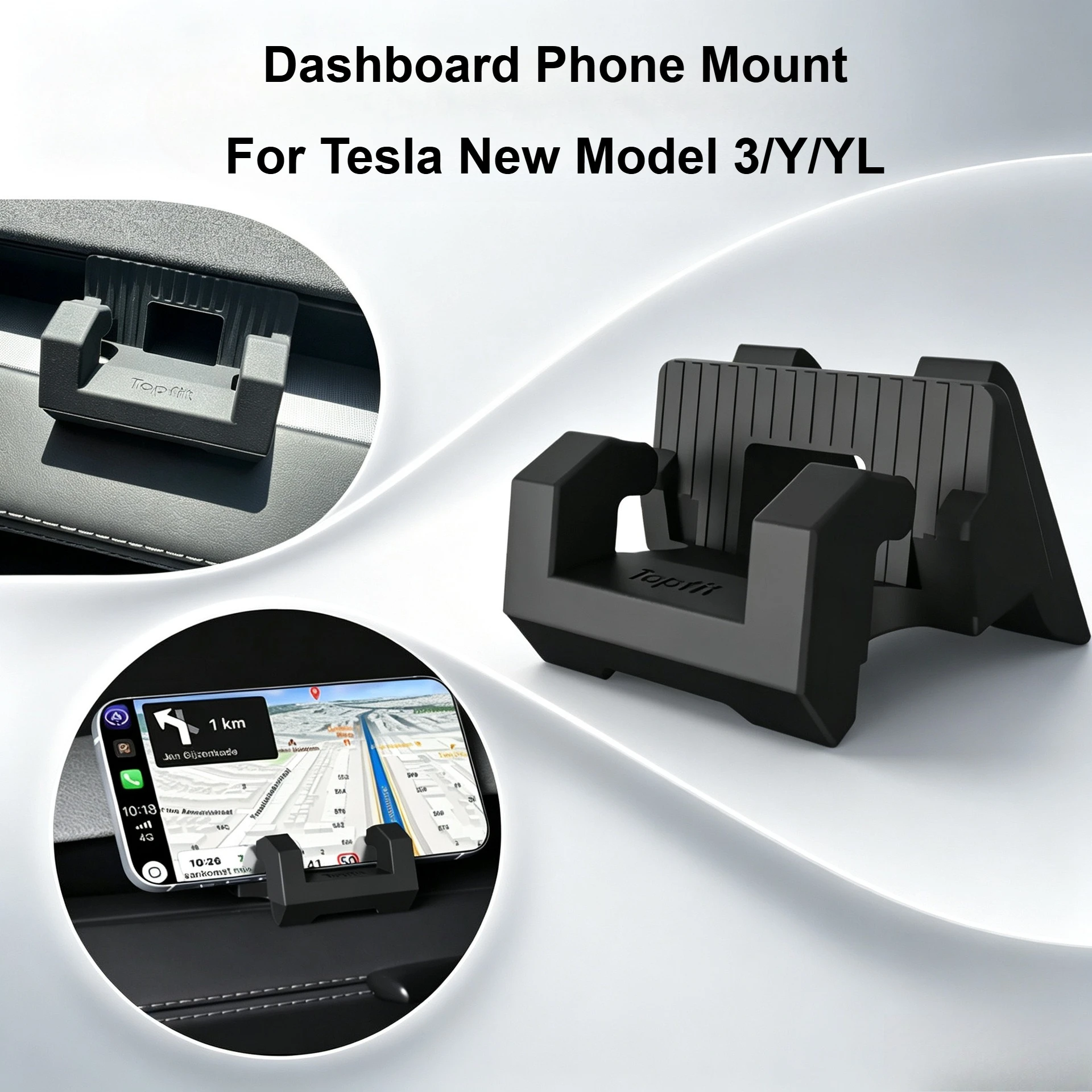 Auto-Handyhalterung für Tesla Model Y Juniper 2026 Model3 Highland YL Armaturenbrett Lüftungsschlitz Silikon Auto-Navigations-Sonnenbrillenhalter – Detail 8