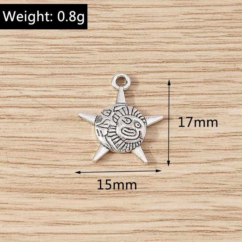 Tusember 10 Stück 28 x 34 mm niedliche Mond-Anhänger aus Legierung für die Schmuckherstellung, Halskette, Ohrringe, Armband, DIY, handgefertigtes Kunsthandwerk – Detail 26