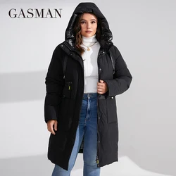GASMAN 2023 Fashion brand new women's coat Women's winter jacket down parka warm outwear Female black patchwork thick jacket 020