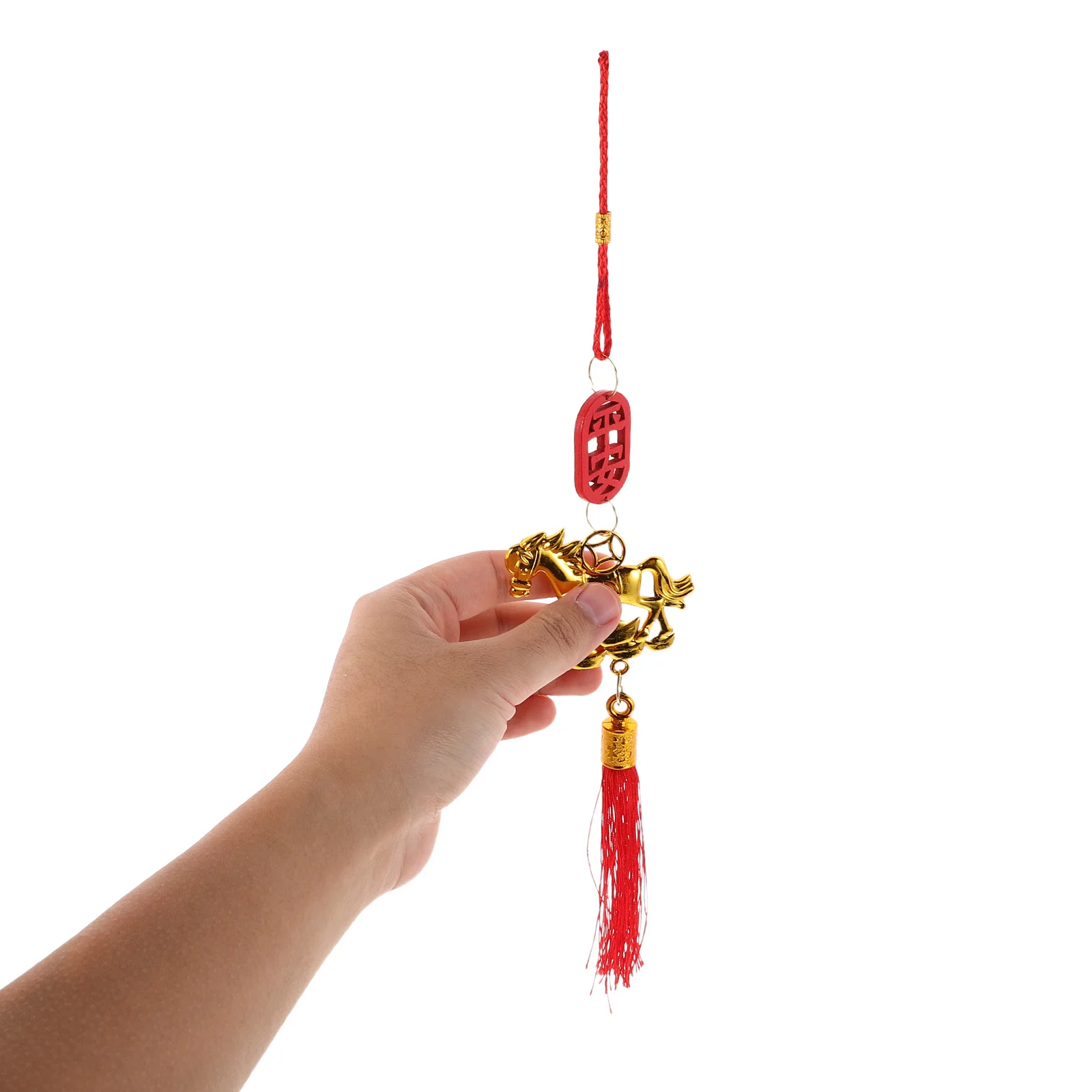 

12pcs Wooden Horse Hanging Plaque Red New Year Decoration For Home Office Bonsai Chinese Zodiac Charm Spring Festival Ornament