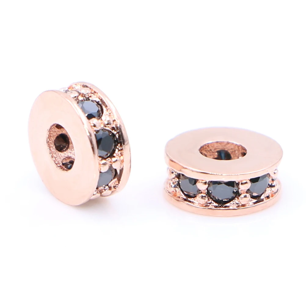 

5pcs Spacer Bead Pendants Zircon Jewelry Accessories Golden DIY Charm Necklace Bracelet Craft Supplies Durability Creative