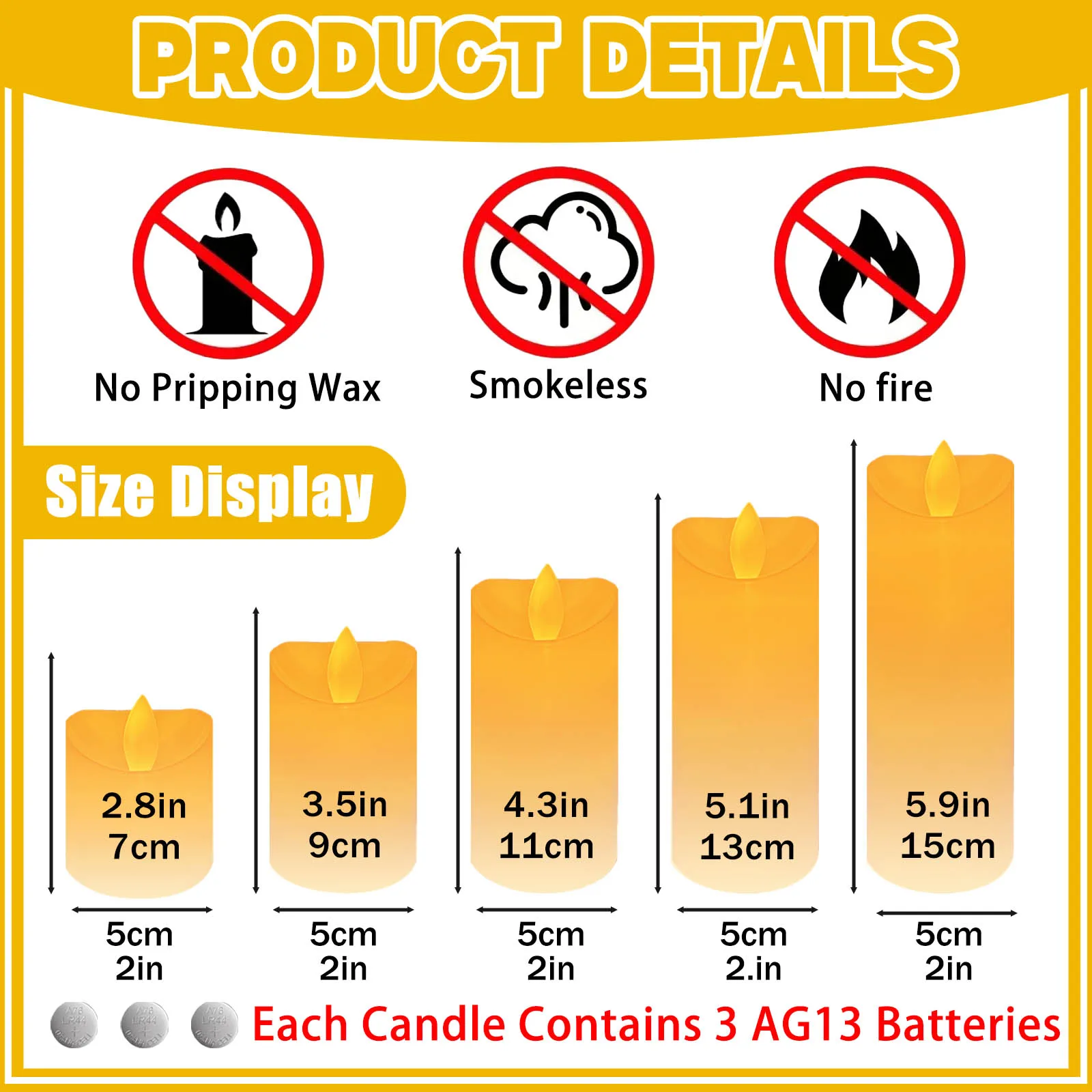 150-10Pcs Wedding Decor Candles LED Flickering Flameless Candles Concert Atmosphere Candle Energy Saving Candle for Yoga