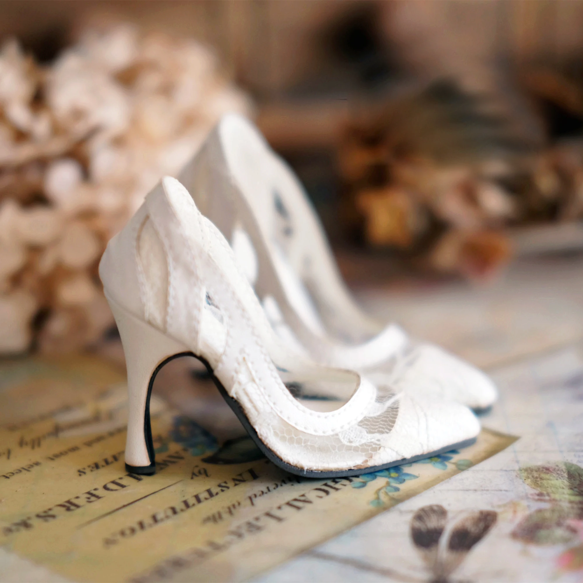 D04-A154 子供手作りおもちゃ GR AS MDD 人形 BJD/SD GSC 人形アクセサリー白ピンク黒色ベーシックレースヒール 1 ペア