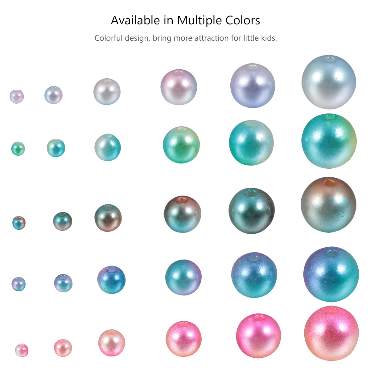 

1 Box Plastic Beads Simulation Pearls Colorful DIY Jewelry Accessories Kit for Bracelet Necklace Making Gradients Beads