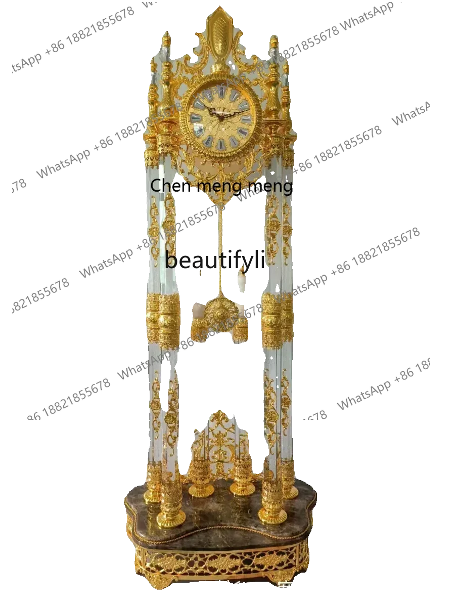 New arrive European-Style the Grandfather Clock Standing Grandfather Clock Household Living Room Crystal the Grandfather Clock