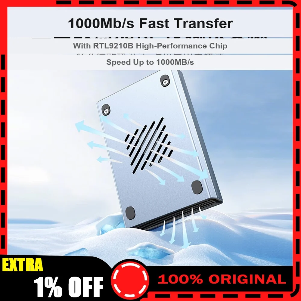 UGREEN CM588 Docking Station Adapter Metal 2.5/3.5 Inch SATA External Hard Drive Enclosure 90619.