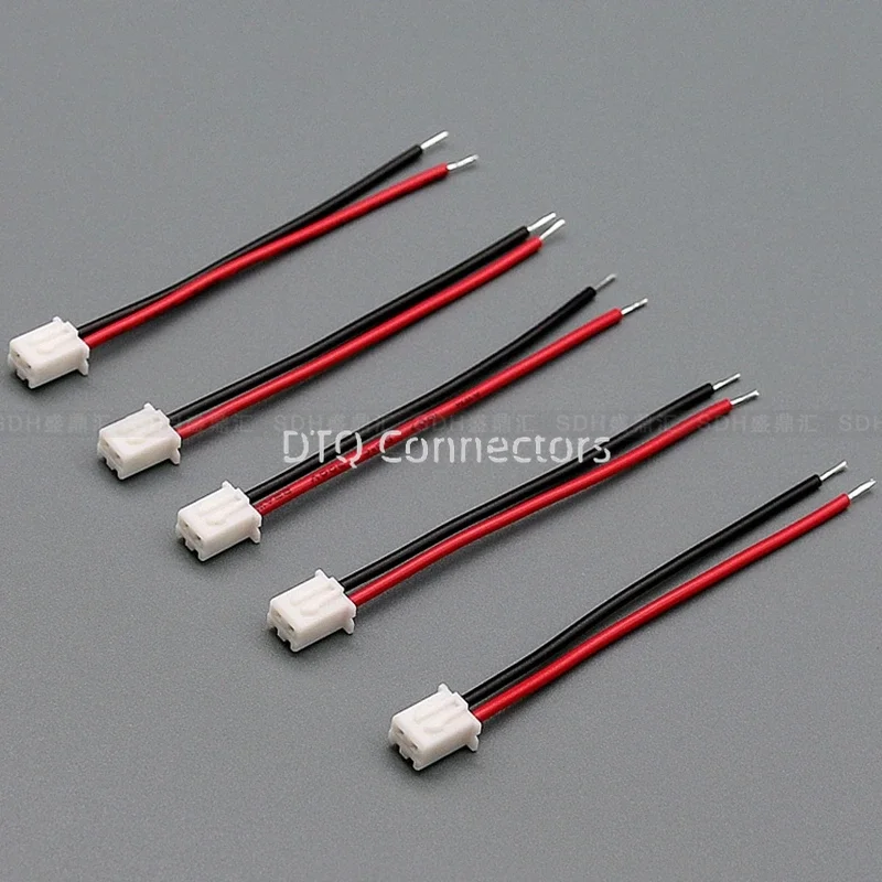 100Pcs JST XH2.54 XH 2.54mm Wire Cable Connector 2 Pin Pitch Male Plug Socket Wire Length 26AWG 24AWG