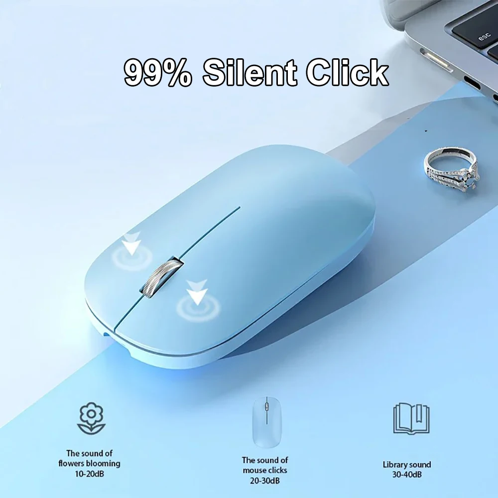 Mouse Bluetooth Mode Ganda 2.4G Mouse Nirkabel Mouse Isi Ulang Mouse Gaming Mouse Tombol Senyap Kantor untuk PC Laptop Tablet