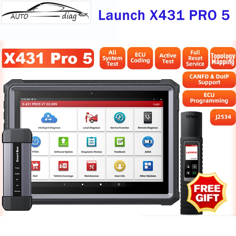 

Launch X431 PRO 5 PRO5 Car Diagnostic Tools J2534 SmartBox Programming Auto OBD2 Scanner Diagnosis Automotive Tool pk X-431 V+