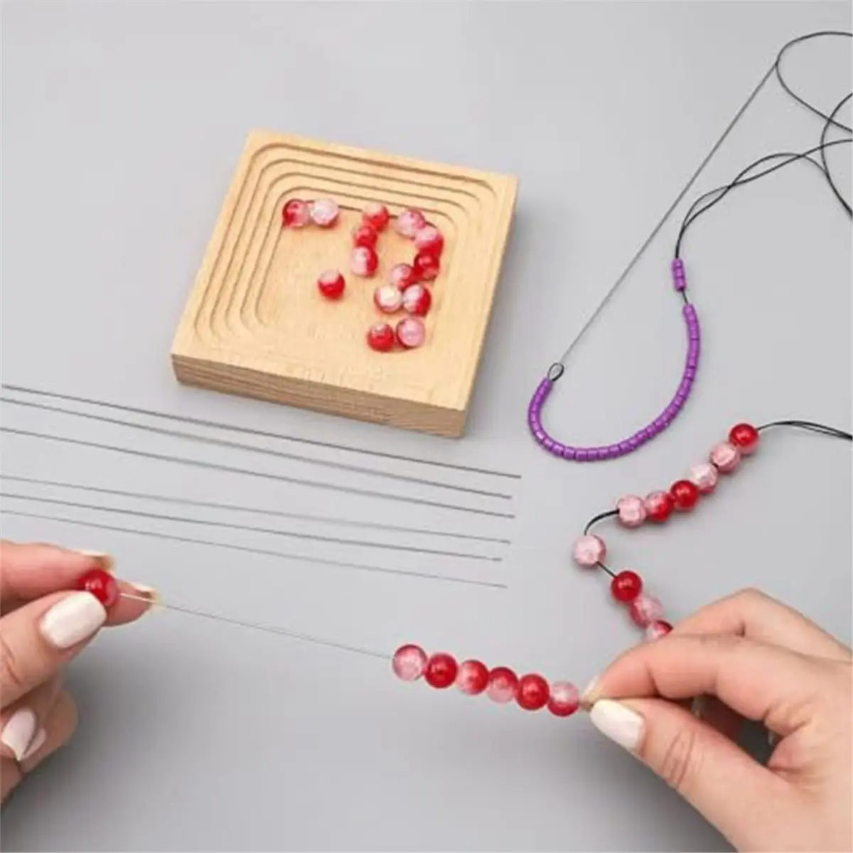 5PCS Beading for Beads,5 Thickness Styles Bead Spinner Needles,6.7inch Twist Bead Beading Tools