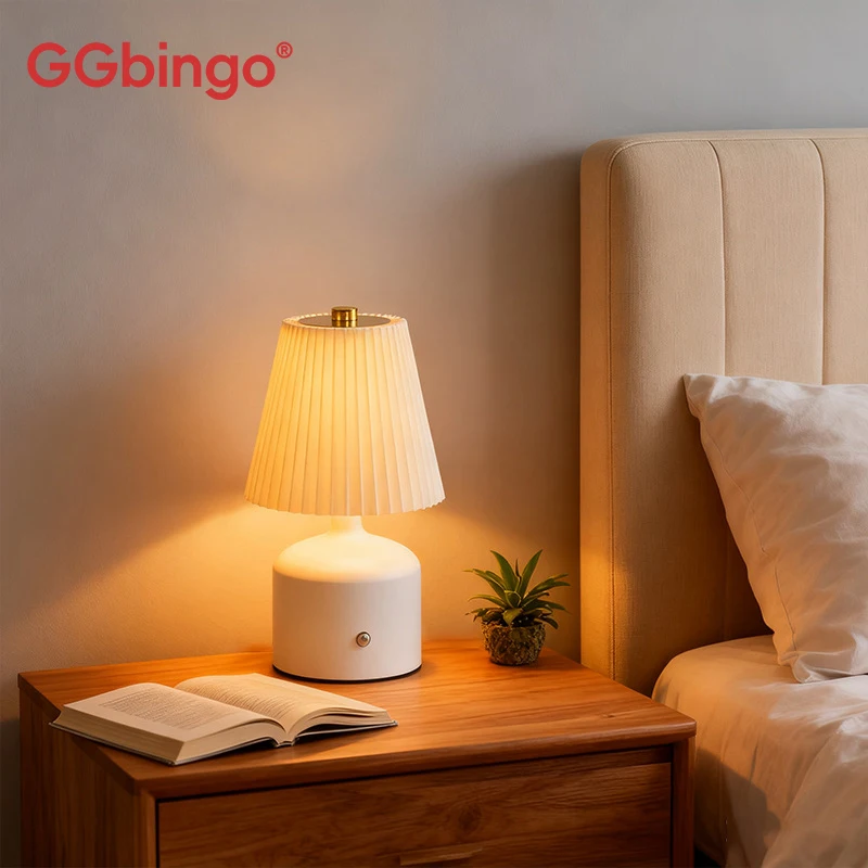 

Настольная лампа GGBingo с регулируемой яркостью, светодиодная, с абажуром, перезаряжаемая, прикроватная, роскошный декор для дома и гостиной