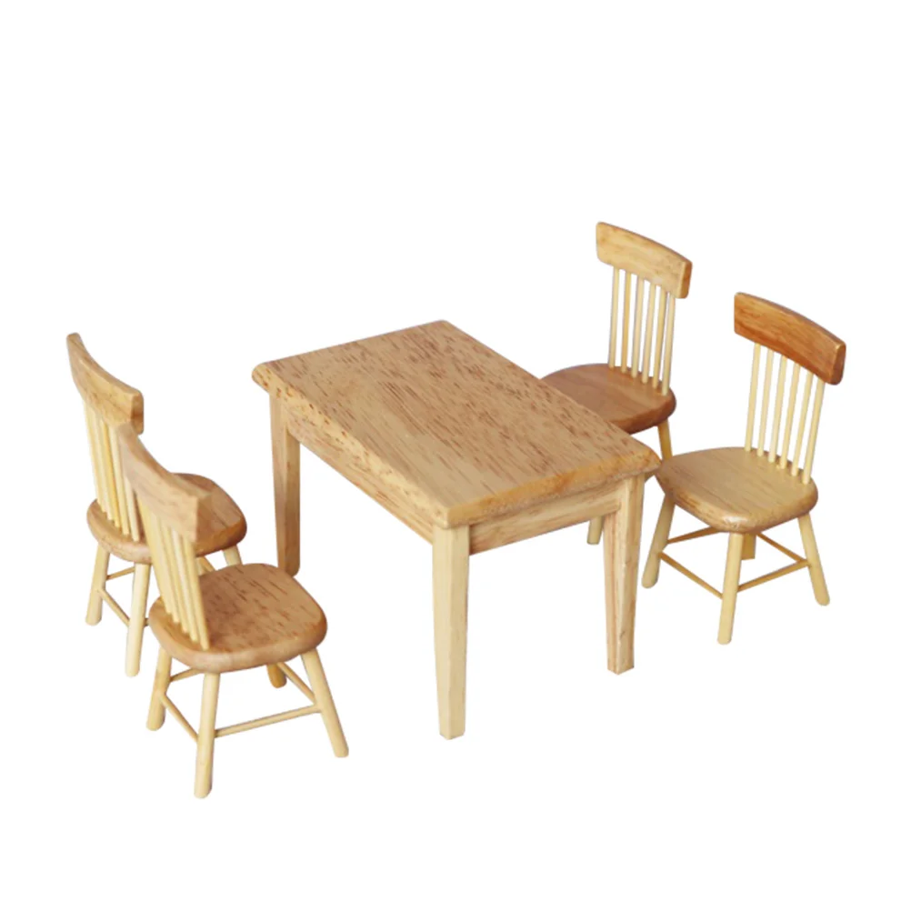 Mini Furniture House Accessories Kids Table and Chairs Playhouse Accessory Model Toys Decorate Simulated