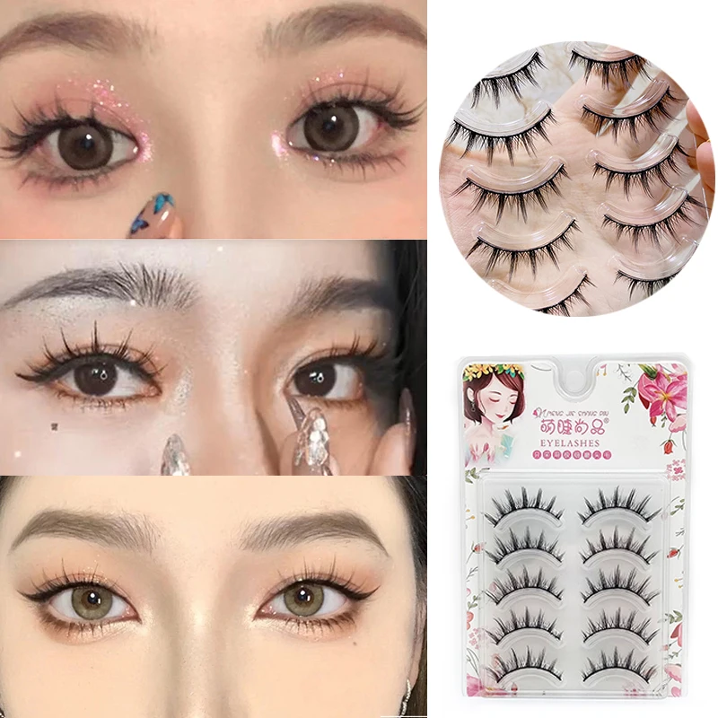 Corea ciglia finte Manga Lashes Full Strip Lashes Natural Lash Extension Cos Fairy Cross ciglia lunghe Wispy Long Big Eye