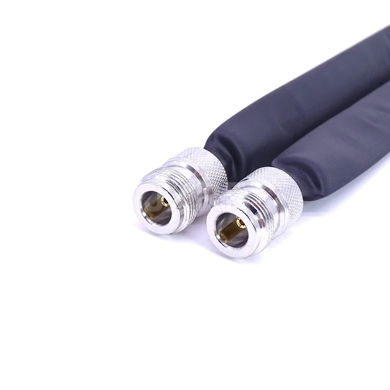 N Male-Female Window Pass RF Adapter, 50 Ohm Flat Coaxial Jumper Cable for Base Station/Server Rack/Security System Installation
