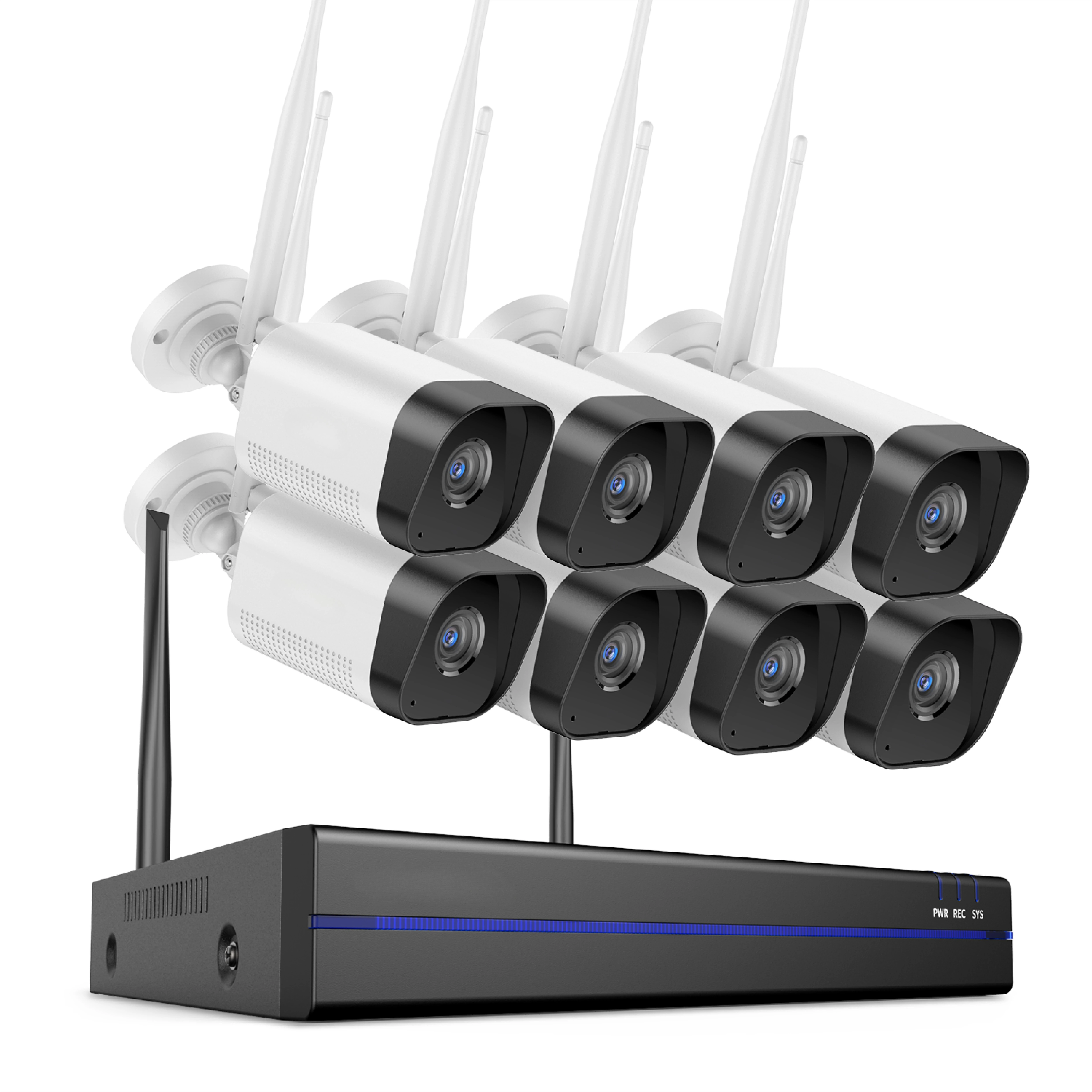 3MP H.265+ Two-way Audio Dual Light Human and Vehicle Detection IP66 Wireless NVR Wifi Kit Security Camera System