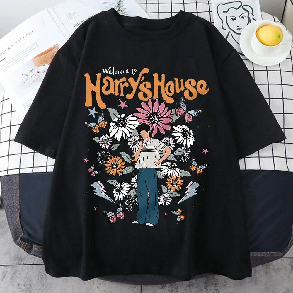 Harrys House Women T-shirts 100% Cotton Summer Manga Graphic Short Sleeve Tee Soft Originality Slice of Life Individualization