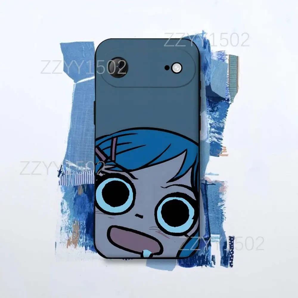 S-Scott Pilgrim Ramona Flowers Funda de teléfono para iPhone 17,16,15,14,13,12,Pro,Max,Plus,E,SE4,Air,Mini Funda negra
