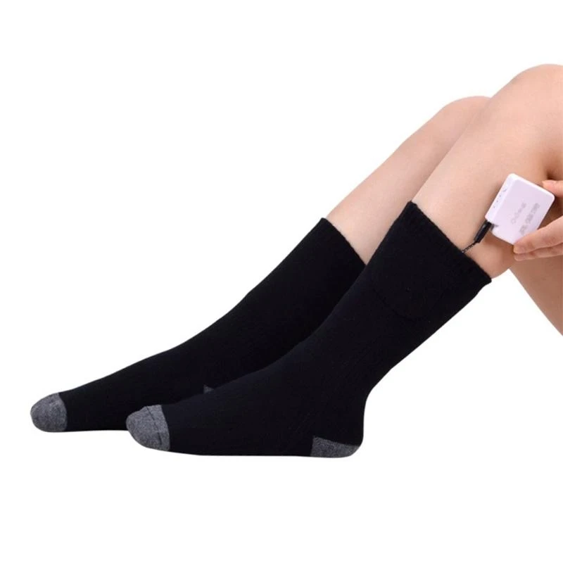 

Женские и мужские зимние теплые носки с электрическим подогревом и USB-перезаряжаемой батареей, регулируемая температура, для