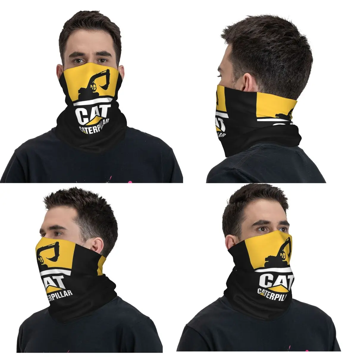 Cat-caterpillar Logo Bandana Neck Cover Printed Mask Scarf Multifunction FaceMask Running For Men Women Adult Windproof