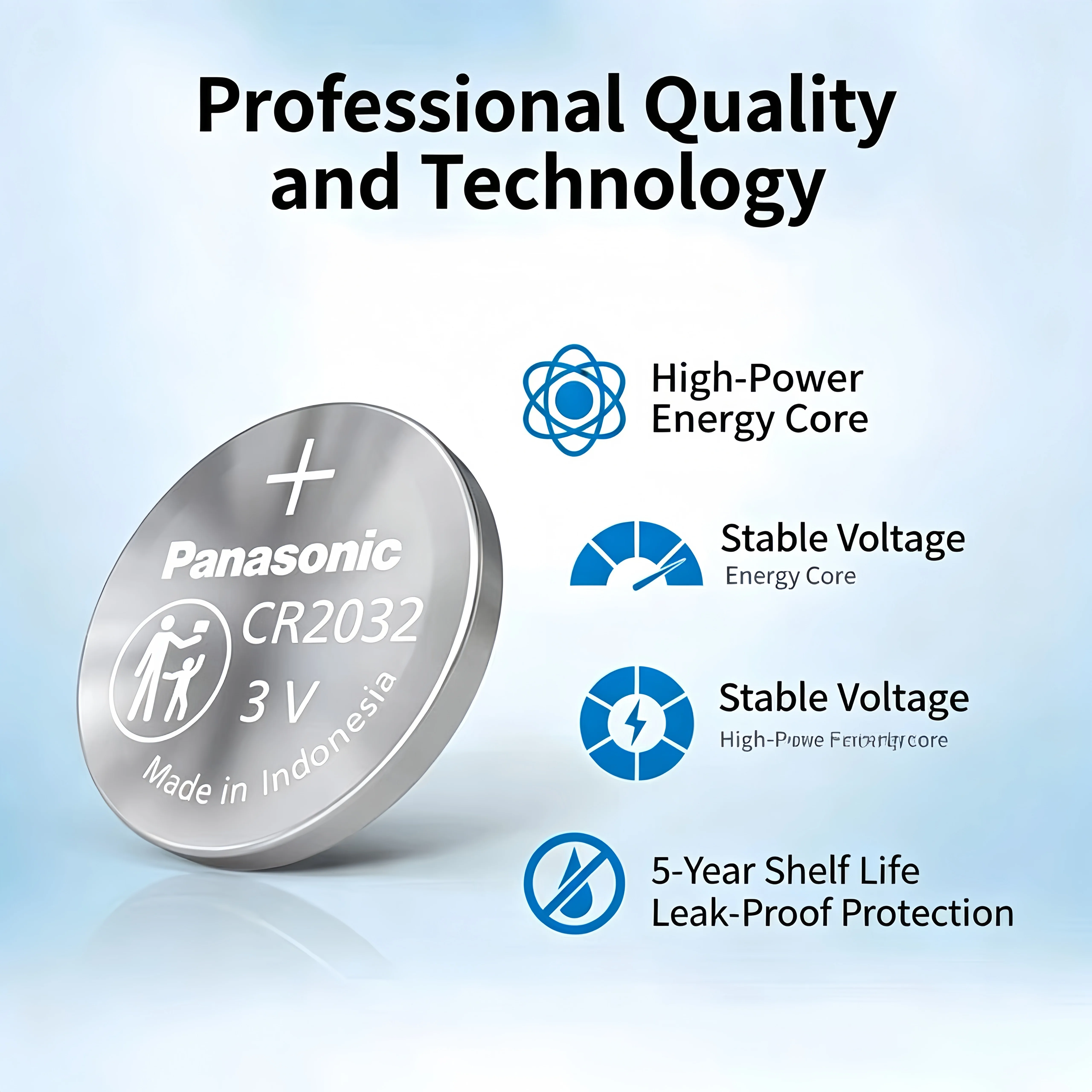 Original Panasonic CR2032 Lithium Coin Battery Bulk Industrial Pack For Sensor LED Lights Toys Electronics Button Cell Wholesale view 6