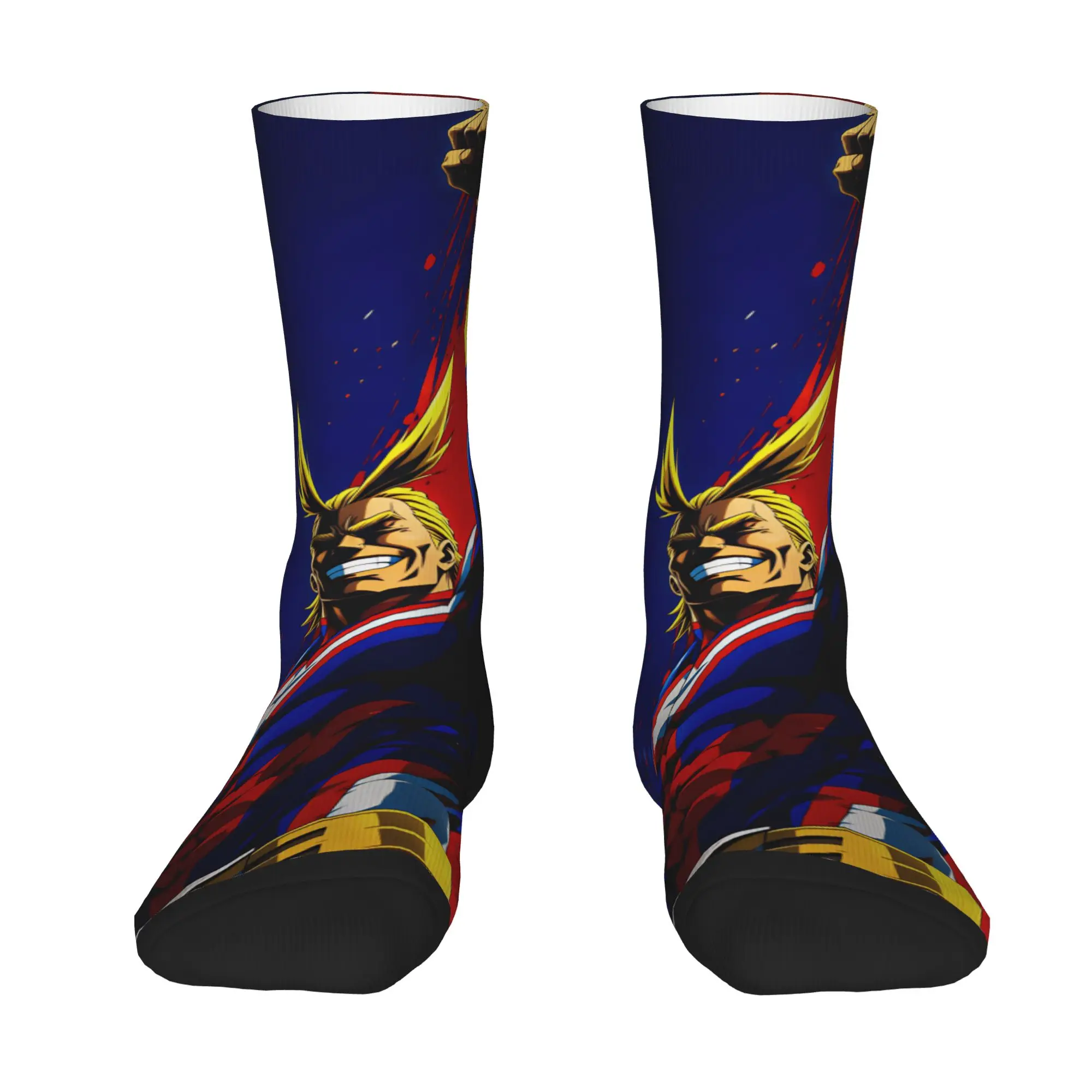 Toshinori Yagi All Might MHA   Socks  Custom Stockings Non Slip Men's Socks Soft Breathable Autumn Vintage Running Sports Socks